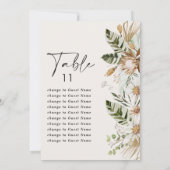 ボヘミアの熱帯エレガントな結婚式のシーティングプランa-z (裏面)