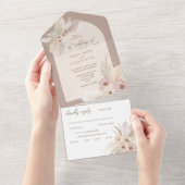 ボヘミアの熱帯結婚フローラの全てがインビタで オールインワン招待状 (貼ってはがせる)