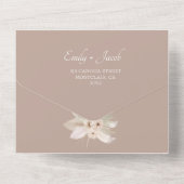 ボヘミアの熱帯結婚フローラの全てがインビタで オールインワン招待状 (裏面)