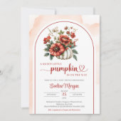 ボヘミアの白いカボチャ赤いブルゴーニュの秋の花 招待状 (正面)
