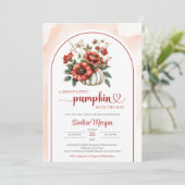 ボヘミアの白いカボチャ赤いブルゴーニュの秋の花 招待状 (スタンド正面)