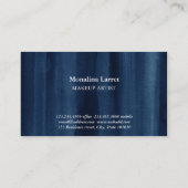 ボヘミアの白い手描きの落書きの濃紺 名刺 (裏面)