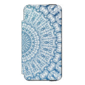 ボヘミアの空および青緑のフラクタルデザイン INCIPIO iPhoneウォレットケース (フォリオ 正面)