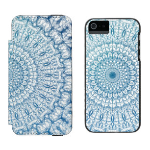 ボヘミアの空および青緑のフラクタルデザイン iPhone SE/5/5sウォレットケース