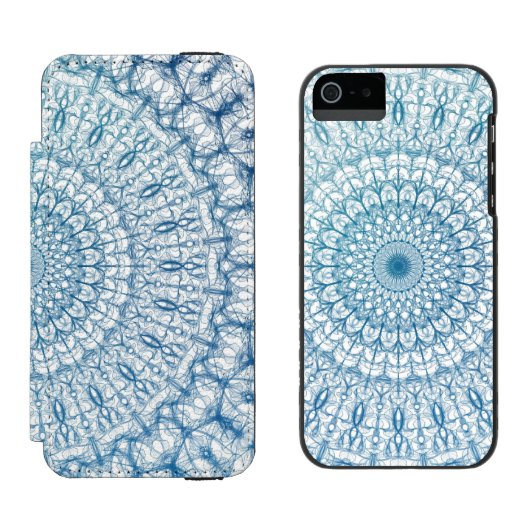 ボヘミアの空および青緑のフラクタルデザイン INCIPIO iPhoneウォレットケース (並び)