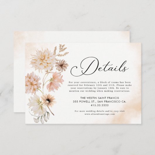 ボヘミアの結婚詳細エンクロージャカード エンクロージャーカード (正面/裏面)