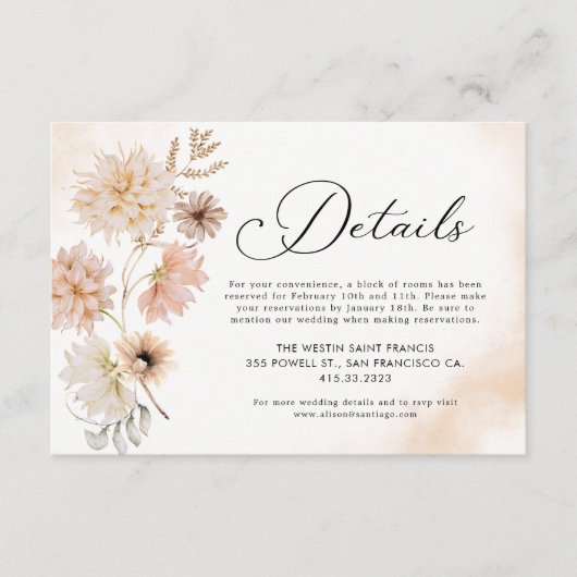 ボヘミアの結婚詳細エンクロージャカード エンクロージャーカード (正面)