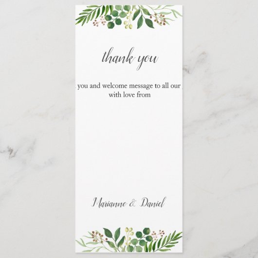 ボヘミアの緑の茶の長結婚さのメニュー メニュー (裏面)