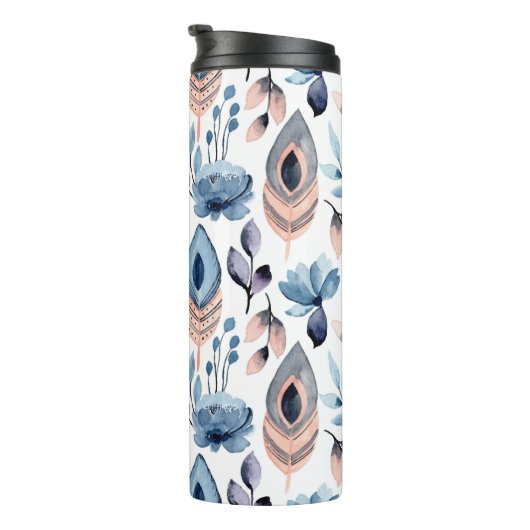 ボヘミアの花と羽 タンブラー (回転右)