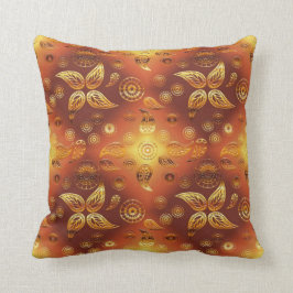 ボヘミアの花の金レトロ クッション