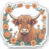 ボヘミアの花を持つハイランドカウグ シール (正面)