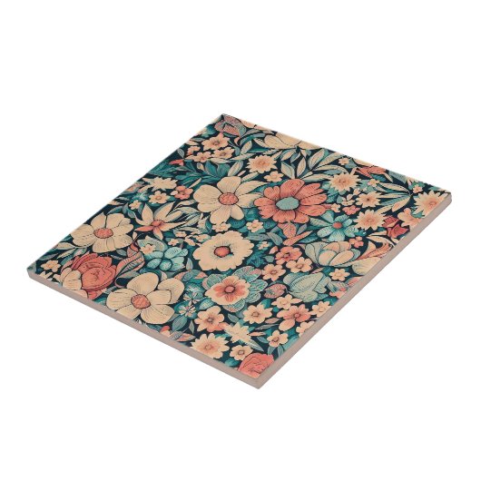 ボヘミアの花 タイル (側面)