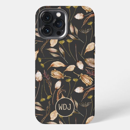 ボヘミアの葉モノグラム iPhoneケース (裏面)