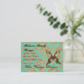 ボヘミアの蝶ブティックTurqoise及びオレンジDama 名刺 (スタンド正面)