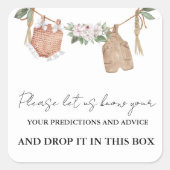 ボヘミアの赤ちゃん服ベビー降水量&アドバイスゲーム スクエアシール (正面)