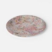 ボヘミアの赤面のピンクのコラージュの花柄のタイポグラフィ ペーパープレート (アングル)