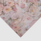 ボヘミアの赤面のピンクのコラージュの花柄のタイポグラフィ 薄葉紙 (詳細)