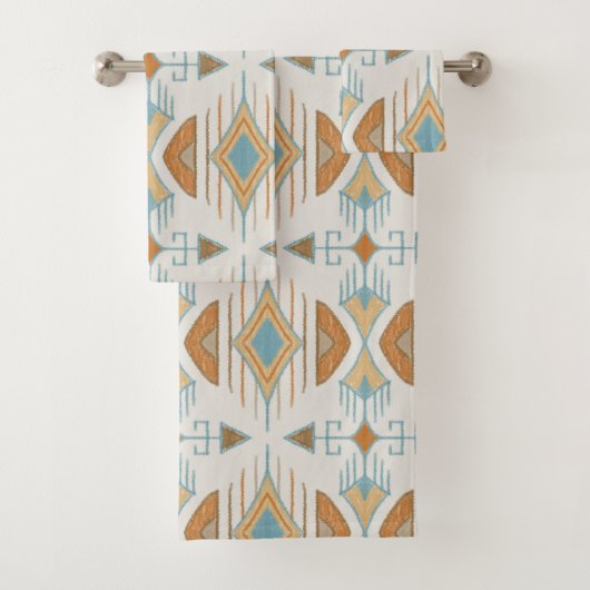 ボヘミアの部族矢印,アプリコット,ターコイズ,錆 バスタオルセット (インサイチュ)