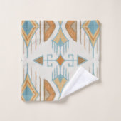 ボヘミアの部族矢印,アプリコット,ターコイズ,錆 バスタオルセット (ウォッシュタオル)