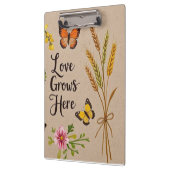 ボヘミアの野花、蝶、小麦の茎 クリップボード (左)