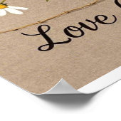 ボヘミアの野花、蝶、小麦の茎 ポスター (角)