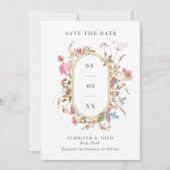 ボヘミアの野草ピル結婚フレームの写真 セーブザデート (正面)