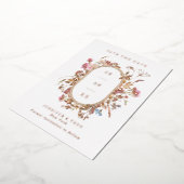 ボヘミアの野草結婚の丸薬の救写真 箔招待状 (回転した状態)