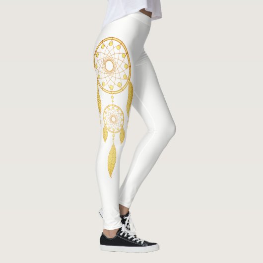 ボヘミアの金羽の夢のキャッチャー レギンス (右)