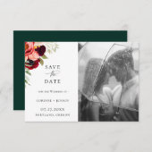 ボヘミアの開花写真の日付を保存 案内状 (正面/裏面)