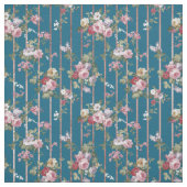 ボヘミアの青いピンクの赤い花のモダンは縞で飾ります ファブリック (見本)