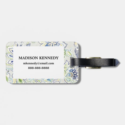 ボヘミアの青い花 ラゲッジタグ (裏面横)