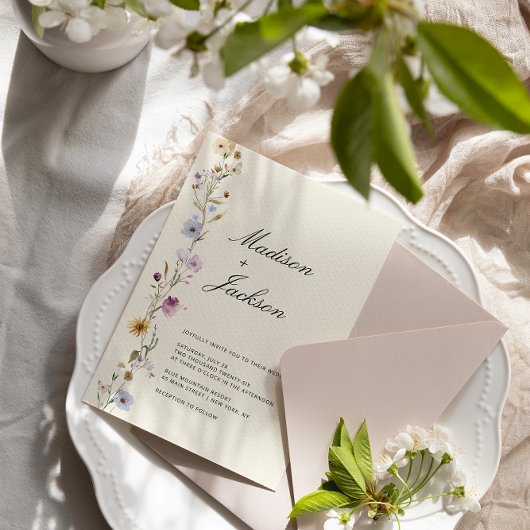 ボヘミアエレガントの野結婚草書道 招待状