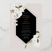 ボヘミアエレガントフローラブライダルシャワー 箔招待状 (正面)