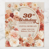 ボヘミアカラフル秋フローラセージさび赤面30 ワインラベル (シングルラベル)