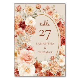 ボヘミアカラフル秋フローラセージ錆びカラフル テーブルナンバー