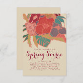 ボヘミアスタイルパーティー招待 – フローラヴィンテージ 招待状 (正面/裏面)
