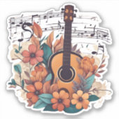 ボヘミアスタイルミュージカルギター防水 シール (正面)