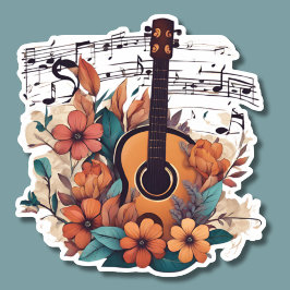 ボヘミアスタイルミュージカルギター防水 シール