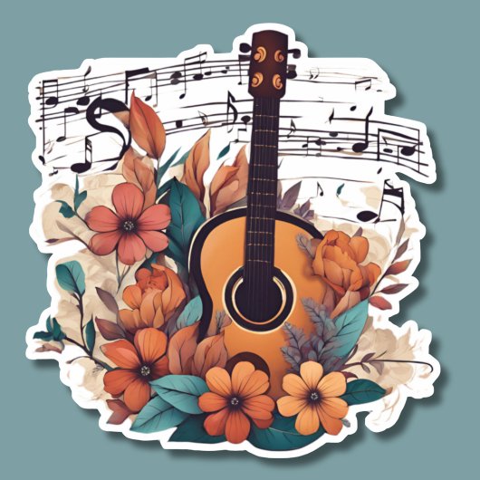 ボヘミアスタイルミュージカルギター防水 シール