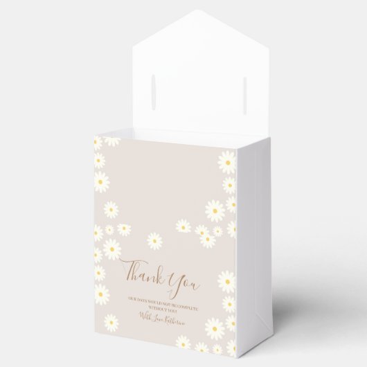 ボヘミアデイジーフローラベビーシャワーお願いボックス フェイバーボックス (オープン)