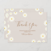 ボヘミアデイジーフローラベビーシャワーサンキューカード サンキューカード (正面/裏面)
