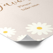 ボヘミアデイジーフローラベビーシャワー好意サイン ポスター (角)