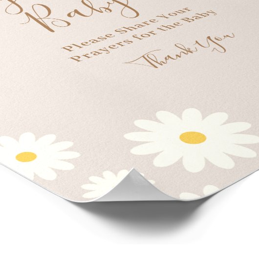 ボヘミアデイジーフローラ祈りの言葉のためのベビーポスター ポスター (角)