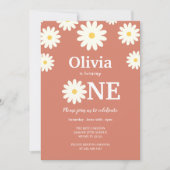 ボヘミアデイジーフローラ1st誕生日パーティー 招待状 (正面)