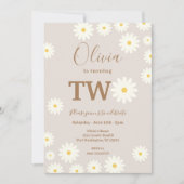 ボヘミアデイジーフローラ2nd誕生日パーティー 招待状 (正面)