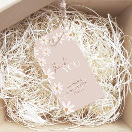 ボヘミアデイジーベビーイン開花ベイビーシャワーありがとう ギフトタグ