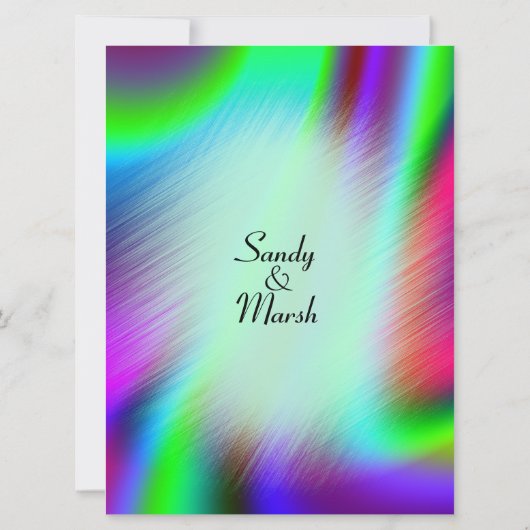 ボヘミアデザイン結婚式招待状6.5インチx 8.75インチ 招待状 (裏面)