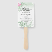 ボヘミアバラピンク金ゴールドフローラ緑結婚色 ハンドファン (裏面)