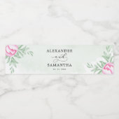 ボヘミアバラピンク金ゴールドフローラ緑結婚色 ペットボトルラベル (シングルラベル)