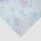 ボヘミアパステルピンクラベンダーティール（緑がかった色）ストライプフローラ 薄葉紙 (詳細)